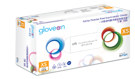 gloveon NB32，NW32無粉， 9’, 非滅菌, 指尖麻面